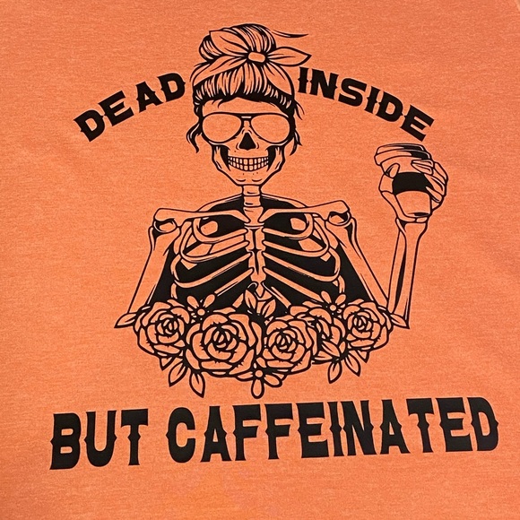 Skeleton Coffee ☕️ Humor Tee - Picture 3 of 4